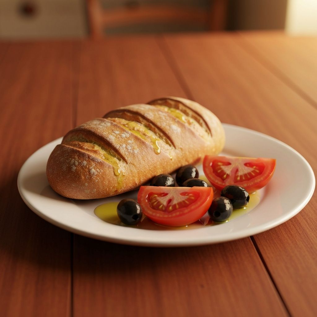 Priprema brze plate s maslinovim uljem i lokalnim proizvodima